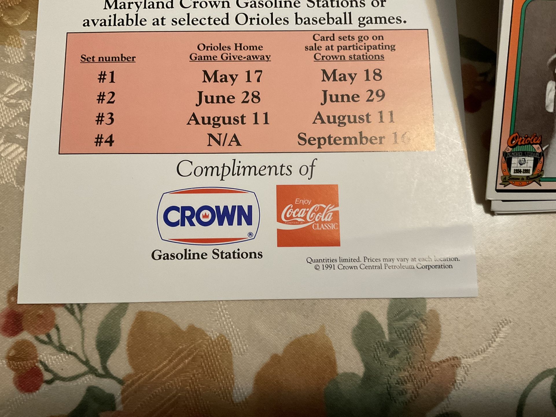 BALTIMORE ORIOLES cards