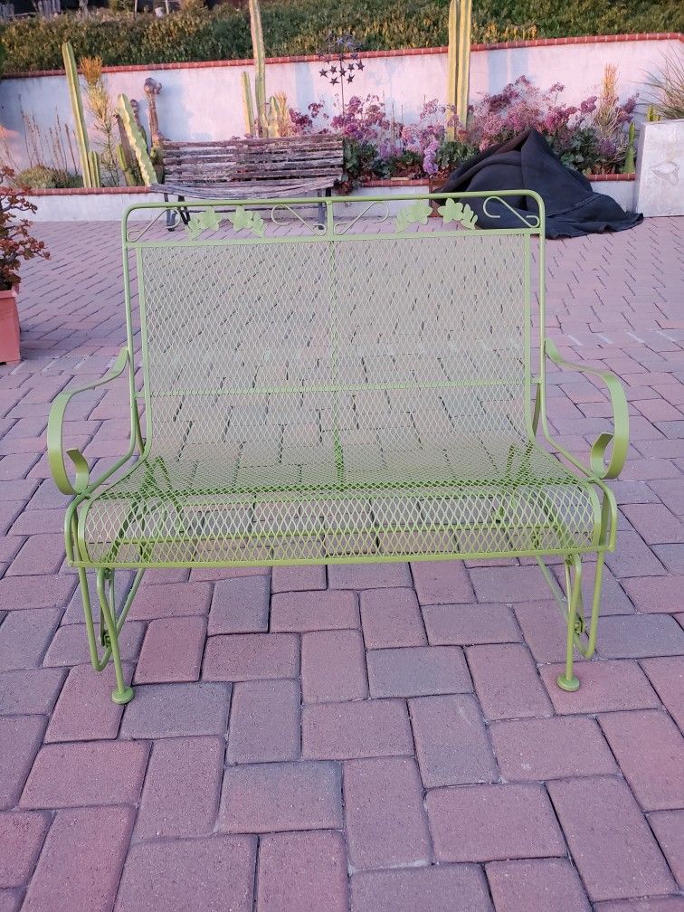 Woodard Wrought Iron Glider Loveseat Bench