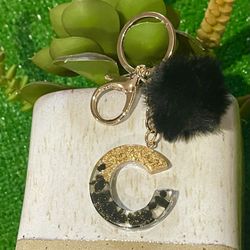 New Letter Alphabet Keychain Crystal Resin  (Nuevo).  NO TRADES.   NO SHIPPING.  (EAST PALMDALE). FINAL SELL