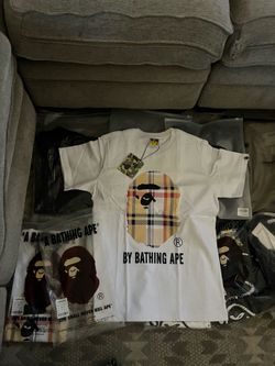White Burberry Bape tee Size S
