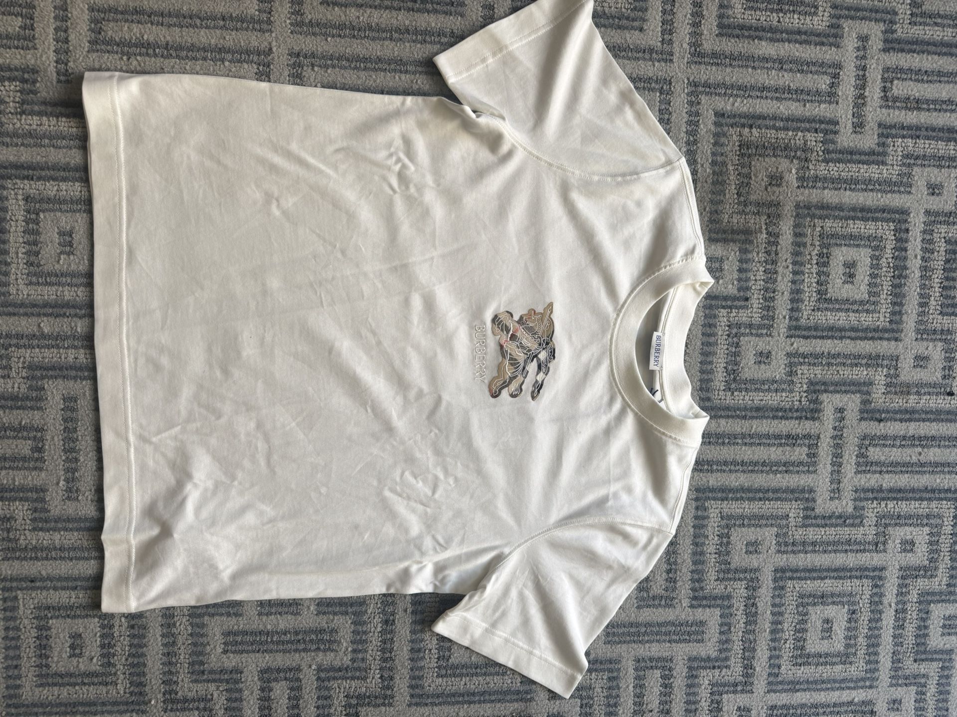 Slim Fit EKD Burberry Check Cotton T-shirt Slim Fit  Chalk white