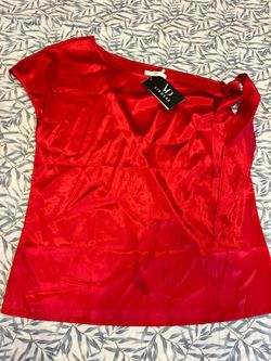 Red silky top