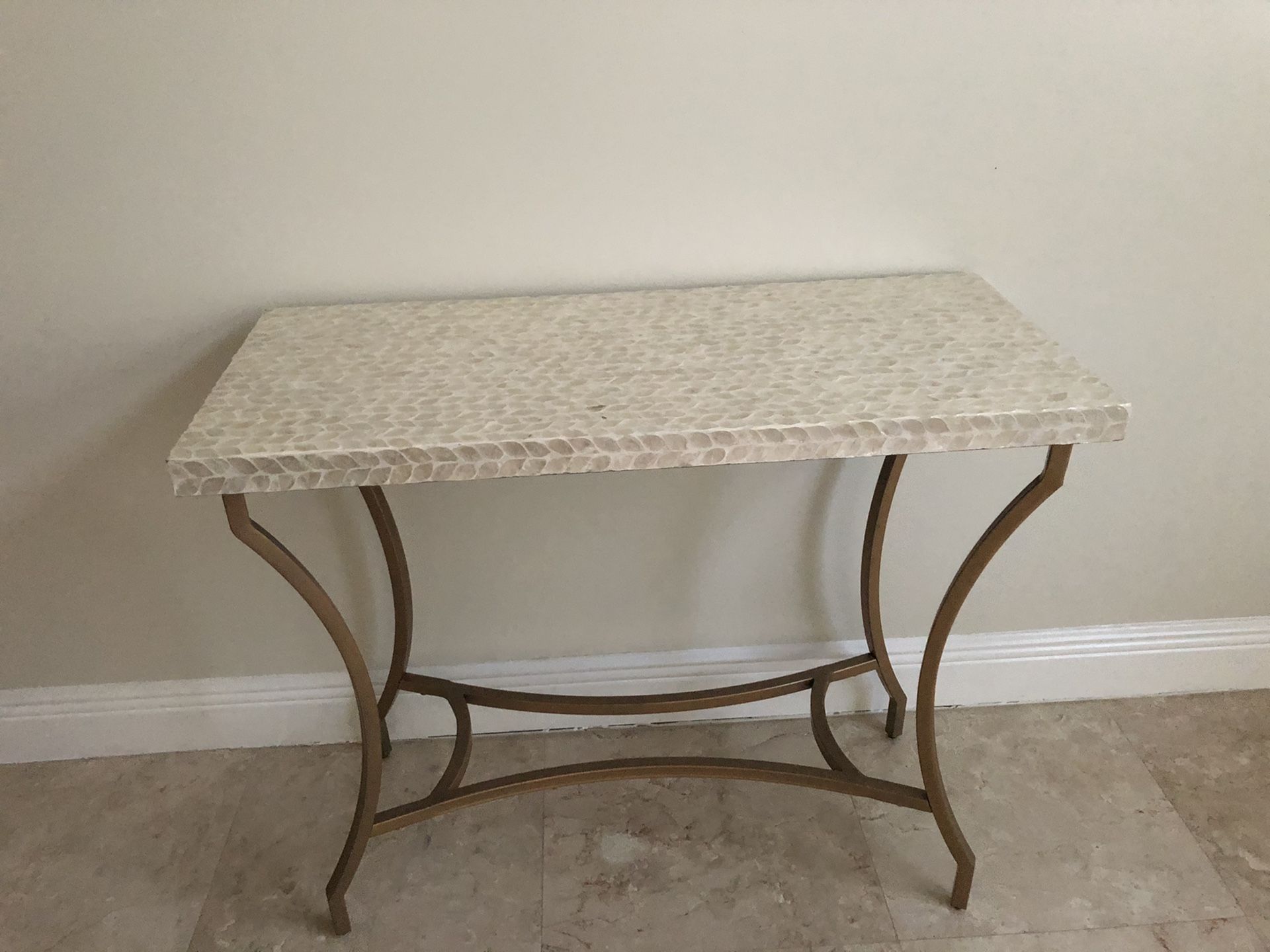 Pier 1 Bianca Condole Table “Mother of Pearl”