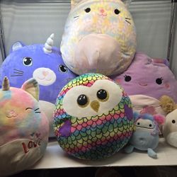 8 different squishmallows 