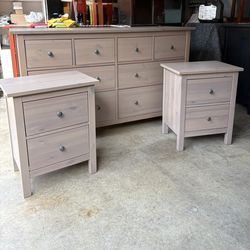 IKEA Hemnes 8 Drawer Dresser + Matching Nightstands