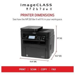 imageCLASS MF267dw - All-in-One, Wireless, Mobile-Ready, Duplex Laser Printer, Up to 30 Pages Per Mi