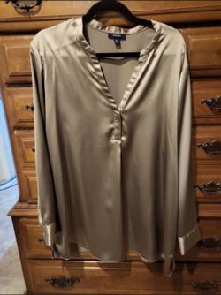 Alfani Gold Satin Blouse- Size 2XL