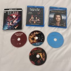Blu Ray Movies ($10) Discs ($5)