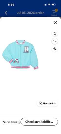 New girls hello kitty bonber jacket size small