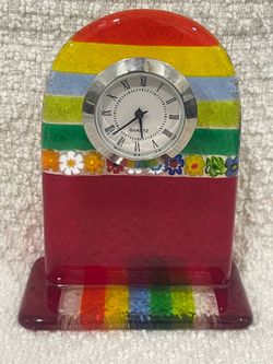 Vintage Murano glass table top desk clock