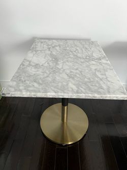West elm -Marble Top Dining Table with Gold Base