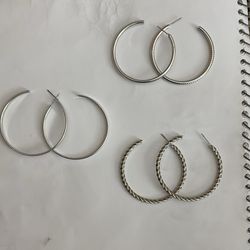 Silver Hoop Earrings 