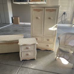 Pier One White Wicker Jamaica Furniture Set