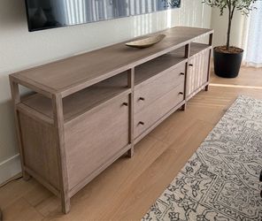 Crate & Barrel Large Wood Media Console with Drawers