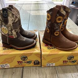 Cowboy Military boots / Cowgirl sunflower Boots Kids 8c/9c 