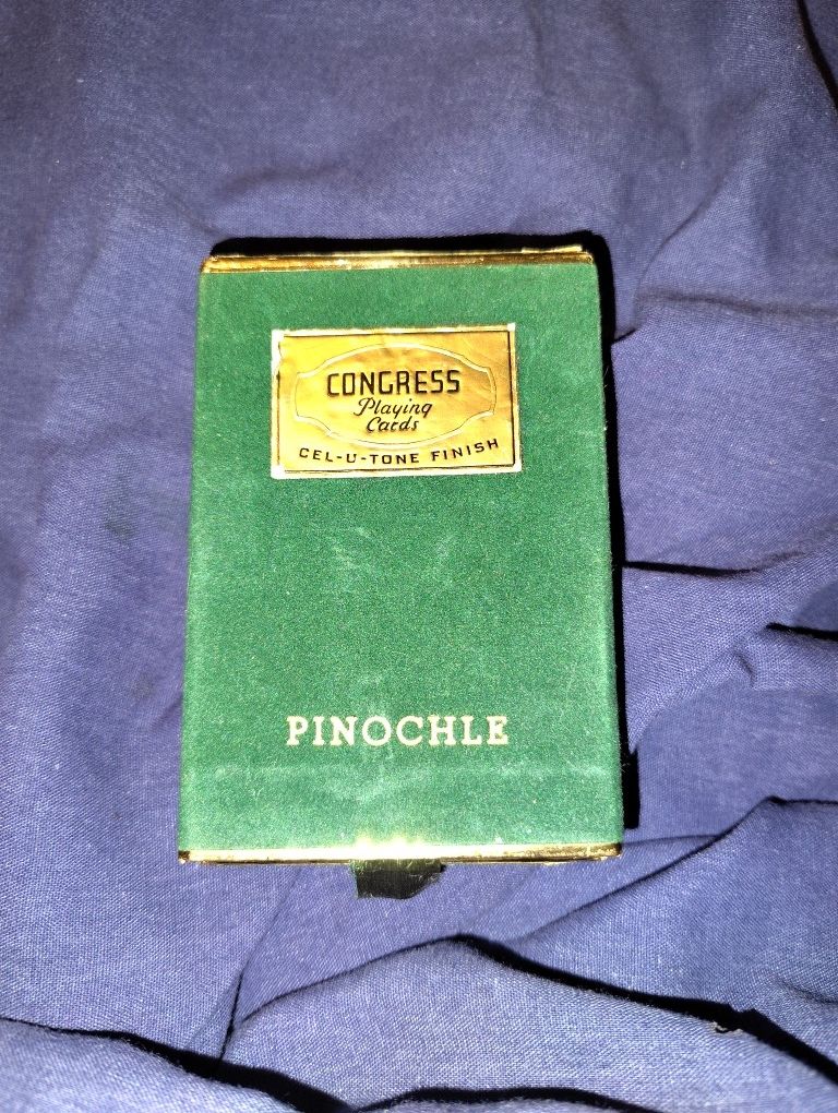 CONGRESS Pinochle THE U S PLAYING CARDS CEL-U-TONE FINISH Flowers in Vases