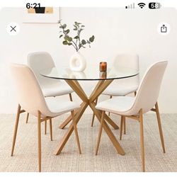 Dining set (glass table And 4 Chairs) 