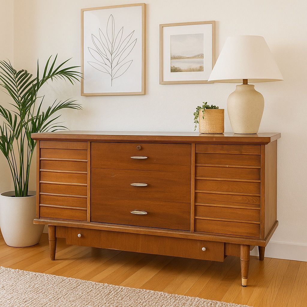 Mid Century Modern Walnut & Cedar Chest-Trunk By Lane