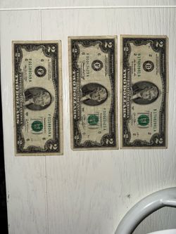 Lot of 3 US Two Dollar Bills
