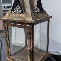 Candle Lantern Decorative Indoor & Outdoor, Large Vintage Metal 