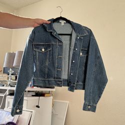 Forever 21 Rhinestone Denim Jacket – Dark Wash Jean Jacket
