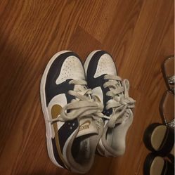 11c Dunks, White, Navy Blue And Gold 