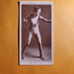 EX Vintage 1938 Churchman's Cigarettes Ted Kid Lewis Boxing Tobacco Card #25 HOF