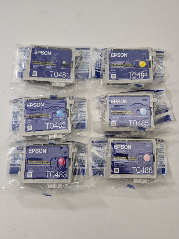 Genuine Epson Stylus Photo Ink Cartridges OEM T048 6 Cartridge NEW