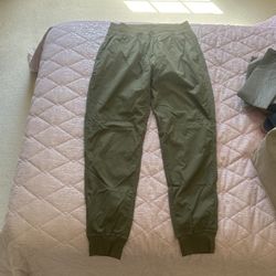 Womens Zyia Green Striped Jogger Pants 