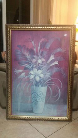 Framed flowers in vase picture