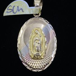 $325 Three Tone Gold Double Sided Religious Charm Pendant