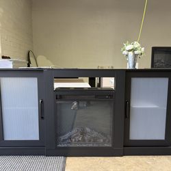 Brand new Farmhouse TV Stand for 65 inch TV, 58" Entertainment Center with Storage Cabinets