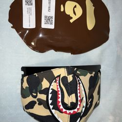 Bape 1st Camp Shark Face Mask FW19 Yellow 