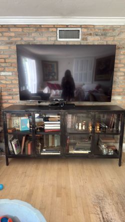 Nadeau tv industrial console/ metal and glass Console table