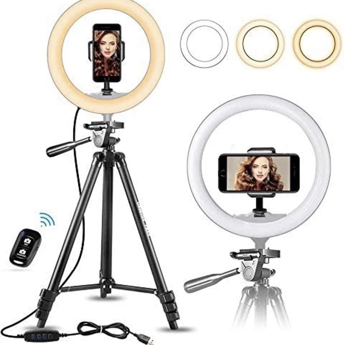 10" Selfie Ring Light with 50" Extendable Tripod Stand
