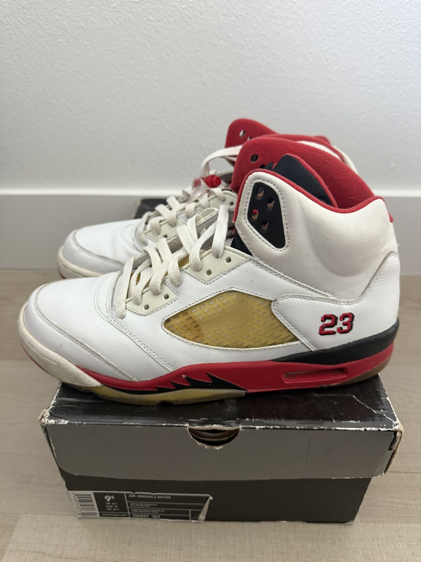 Air Jordan 5 Retro Fire Red 2006 Sz 9.5
