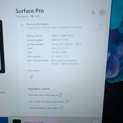 Like New Microsoft Surface Pro 1796 I7 1tb