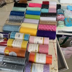 Big Lot Of Tulle Fabric Rolls 