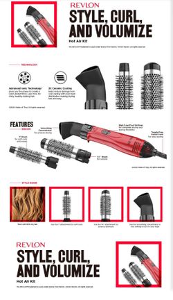 Revlon Perfect Style Hot Air Kit | Style, Curl, and Volumize, 3 Piece Set