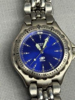 Fossil Blue 40mm Men's Blue Dial 50m Watch Silver Tone Bracelet