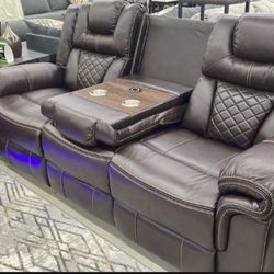 New Power Reclining Sofa Loveseat And Chair Free Delivery 