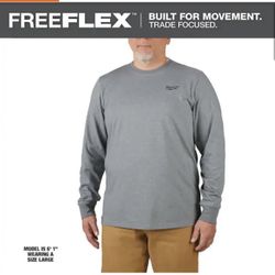 Milwaukee Men's Large Gray Cotton/Polyester Long-Sleeve Hybrid Work T-Shirt