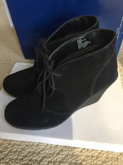 Black suede booties