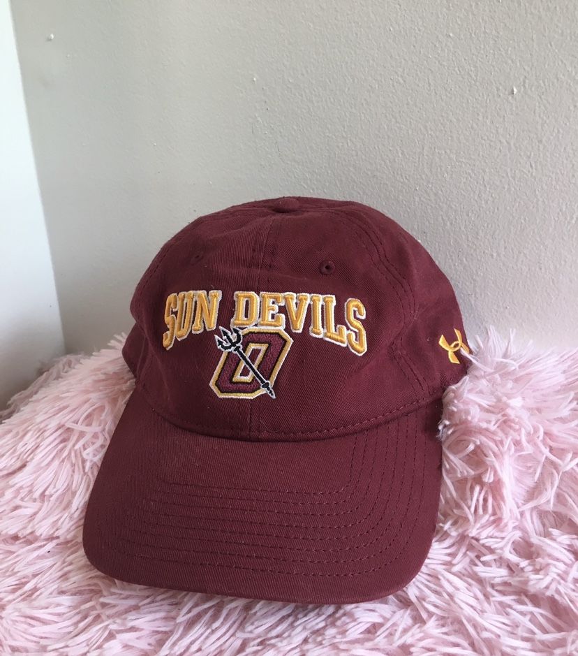 Under Armour Arizona State Sun Devils Strapback Dad Cap Hat Maroon Adult