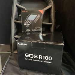 Canon EOS R100 with 18-45mm Lens, Trigger And Camera Bag Bundle