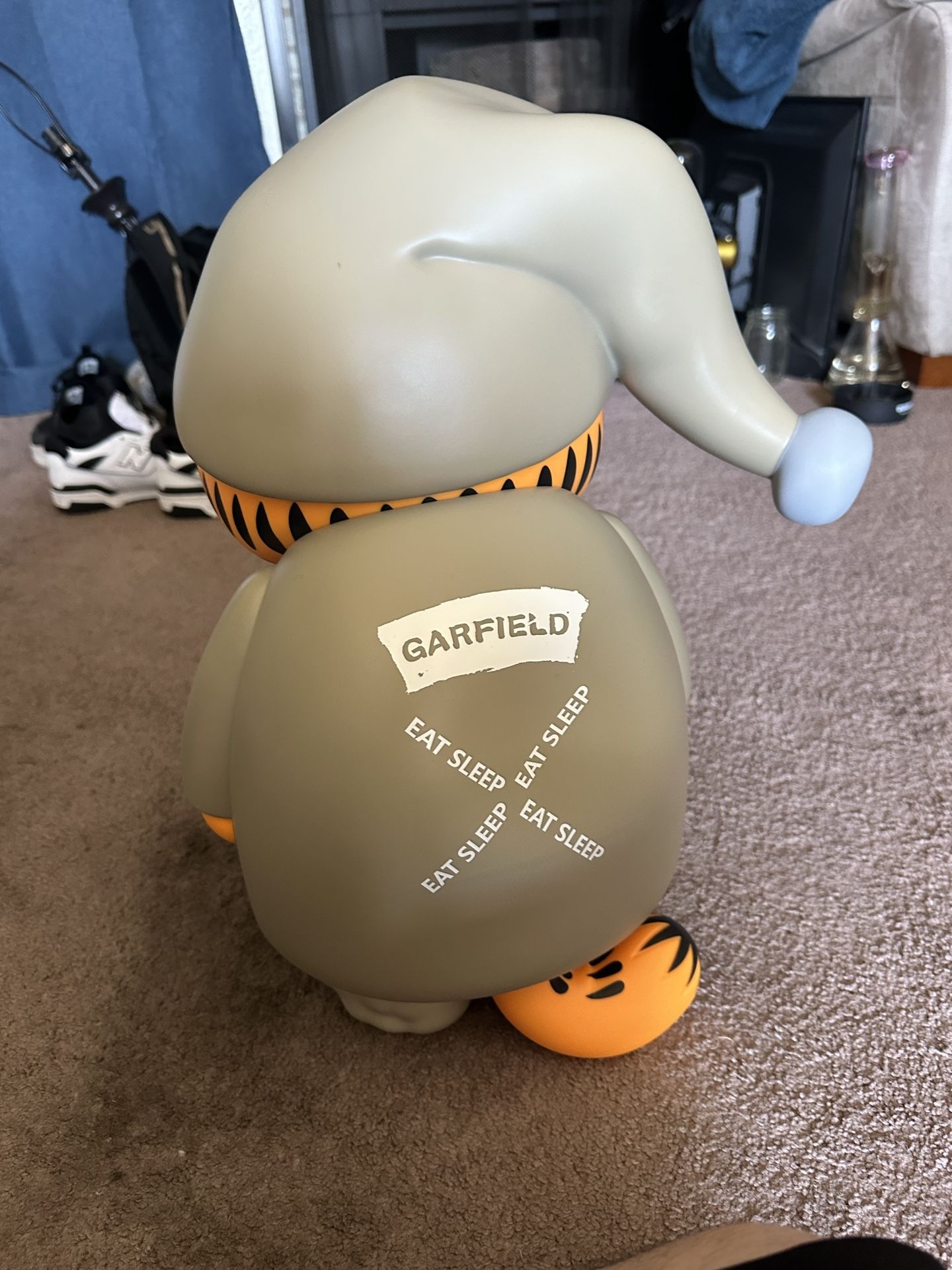 ZCWO Garfield EAT SLEEP SLIPPERS Sleepwalking Grey Ver PVC 26CM(10inch) TOY