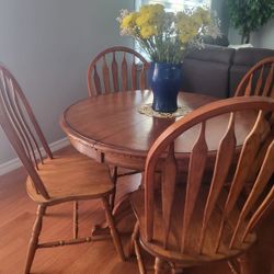 Solid Wood 6-Person Kitchen Table 