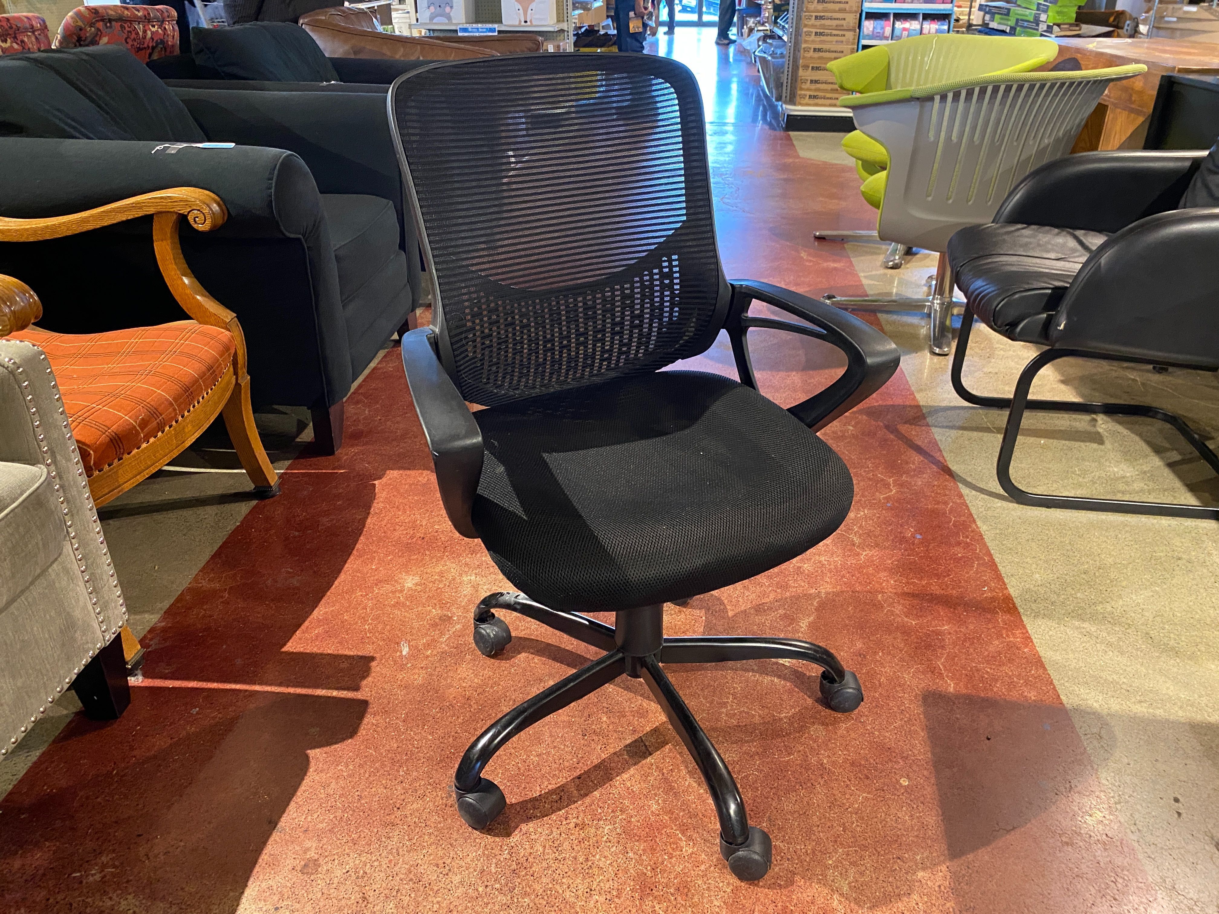 Black Easy-Rolling Adjustable Office Chair