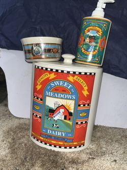 Cookie Jar Hand Soap And A Soap Dish 