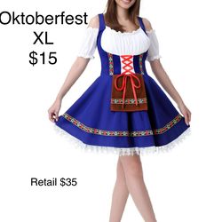 Oktoberfest Dirndl Women Dress Beer Festival Costume  XL